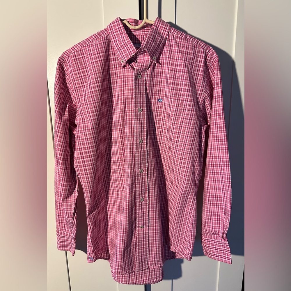 Southern Tide Men's Pink Plaid Button
Down Long Sleeve Shirt Size Small